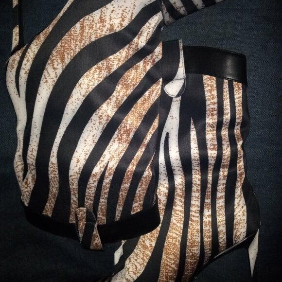 AZALEA WANG " ZEBRA INTENTIONS " MULTI WESTERN TOPLINE ZEBRA BOOT ( BRAND NEW !! - Picture 5 of 7